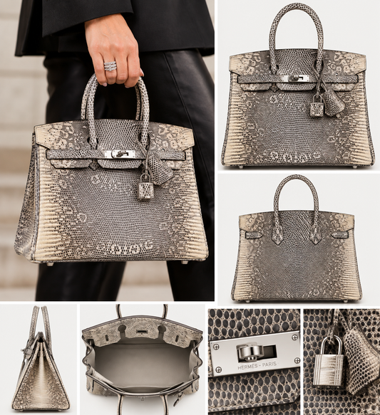 Ombre Lizard Embossed-Style 25 Handbag – Silver Hardware