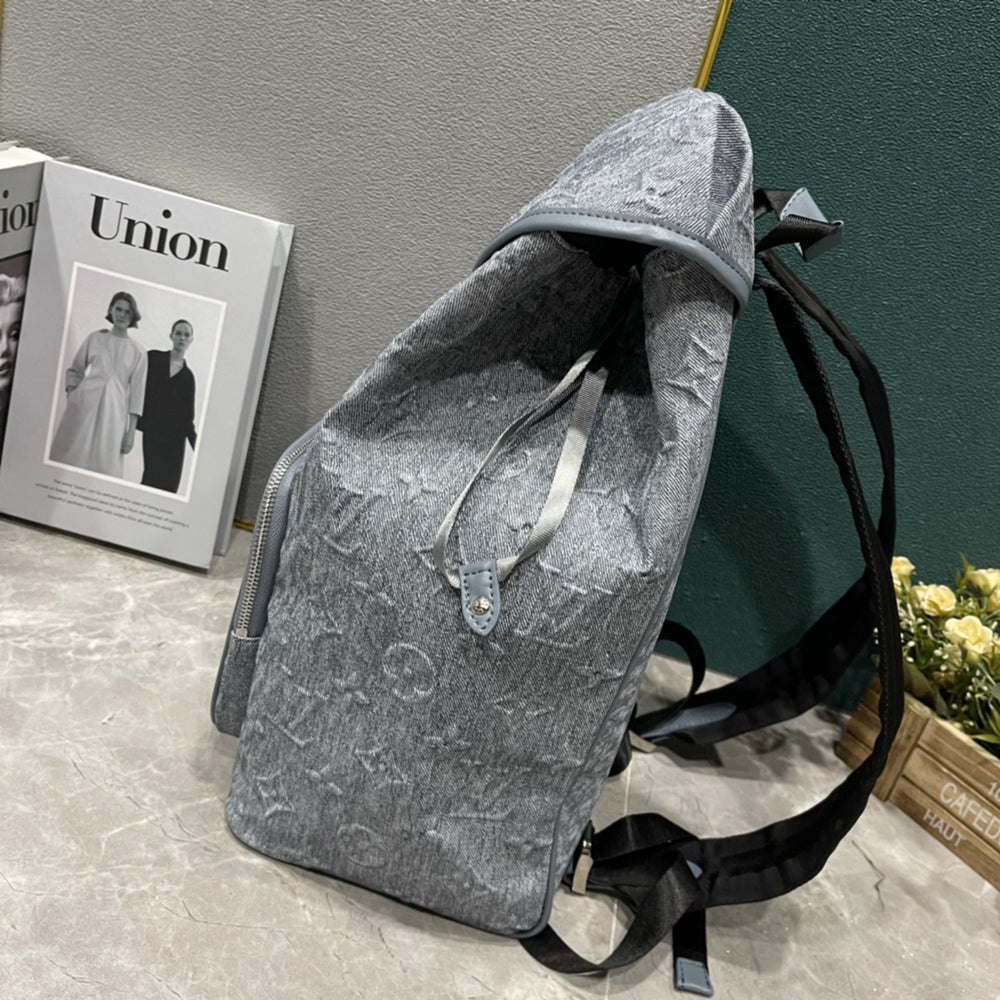 L Grey embossed Backpack or Duffle
