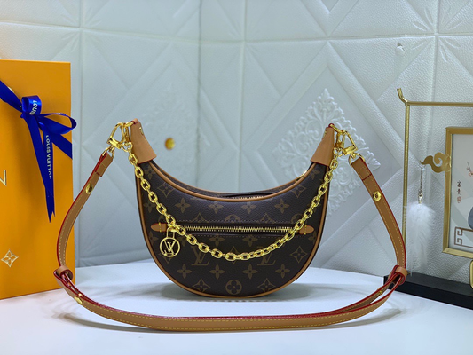 Monogram Crescent Chain Shoulder Bag