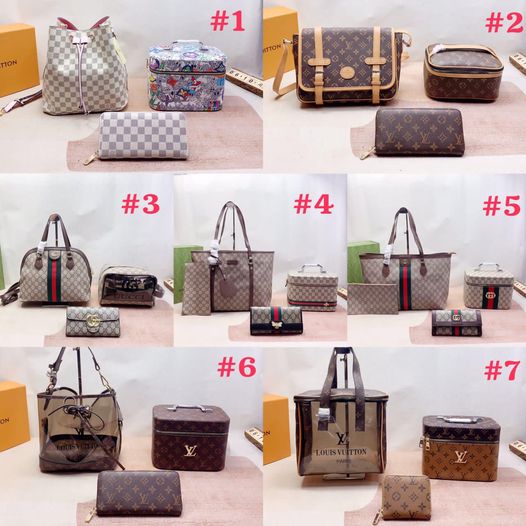Luxury 3-Piece Handbag & Accessories Sets