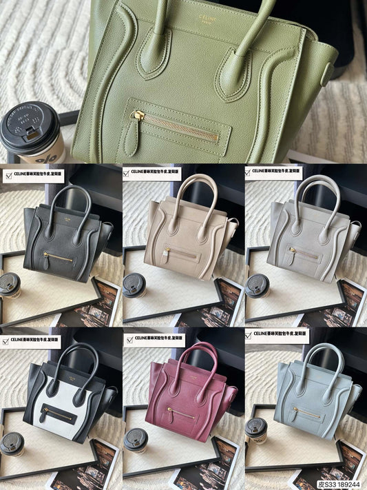 Structured Mini Tote Handbag with Front Zipper Pocket – Multiple Colors