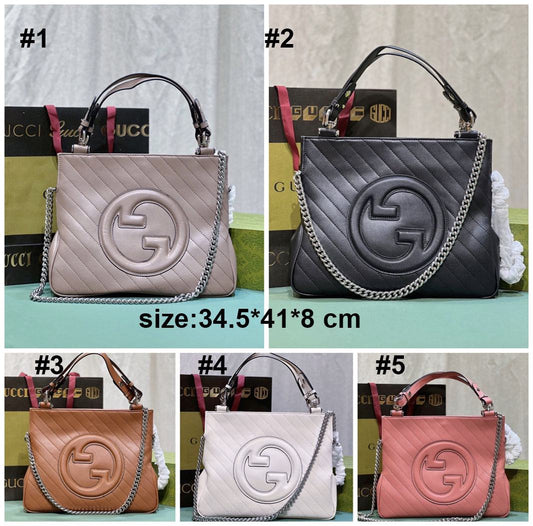 Quilted Top Handle Tote Handbag with Chain Detail – 5 Colors