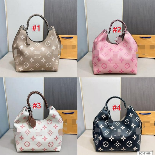 Braided Handle Monogram Hobo Bag – Multiple Colors