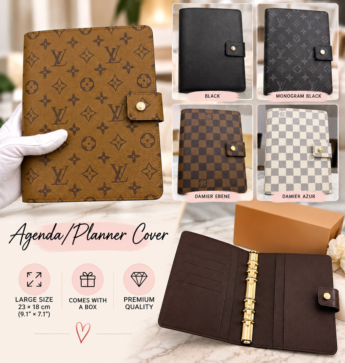 Luxury 6-Ring Refillable Agenda Planner
