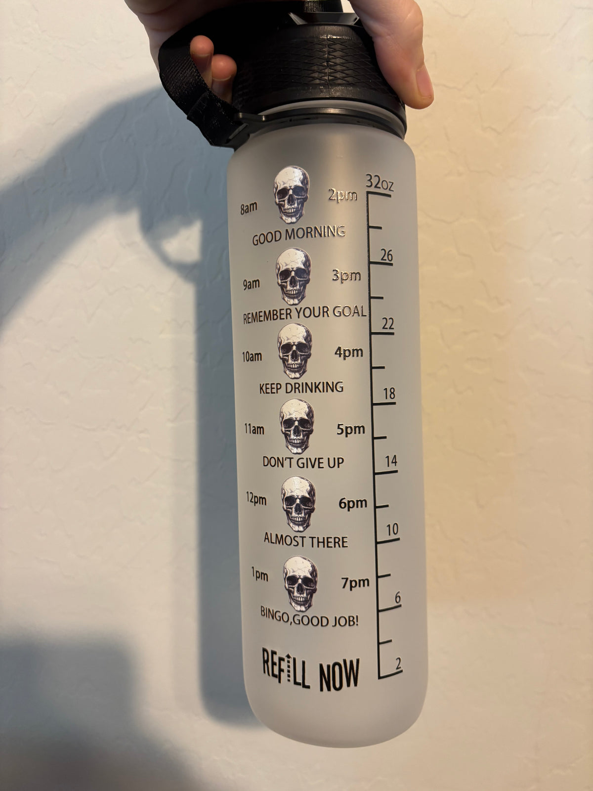 Arsenic & Poison Skull Water Bottle – 32 oz | Gothic Hydration Tracker