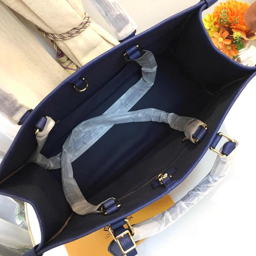 Embossed Monogram Structured Tote Bag- 4 colors