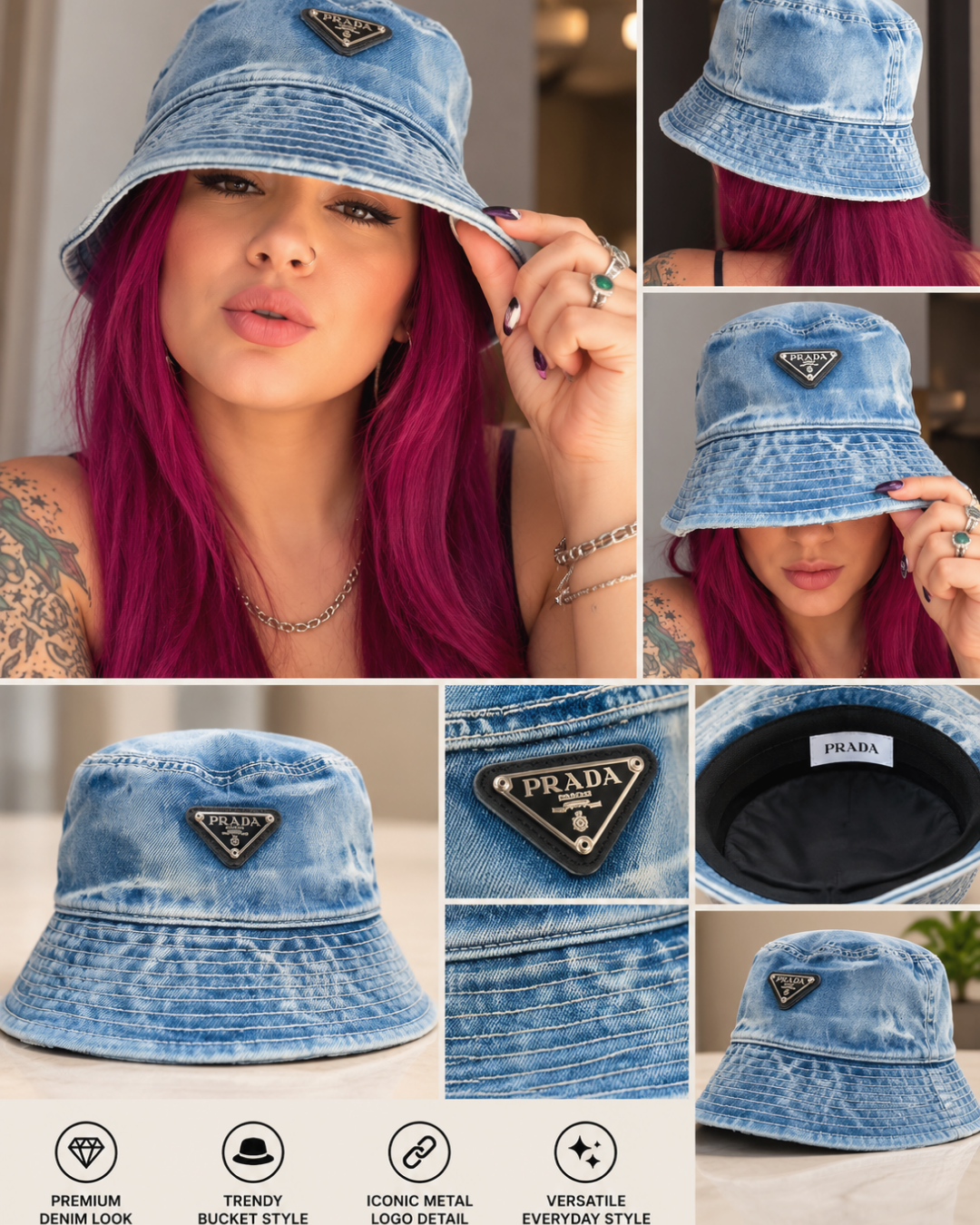 Denim Bucket Hat – Light Blue Wash