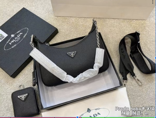 Women's Black Hobo Shoulder Bag with Mini Pouch & Adjustable Strap