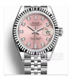 Stainless Steel Watch with Pink Dial, Crystal Hour Markers and Fluted Bezel