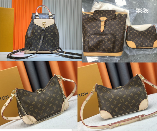 Classic Brown Monogram Handbag Collection – Backpack & Shoulder Bag Styles