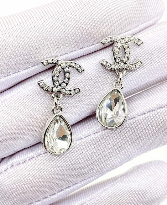 Crystal Teardrop Rhinestone Drop Earrings