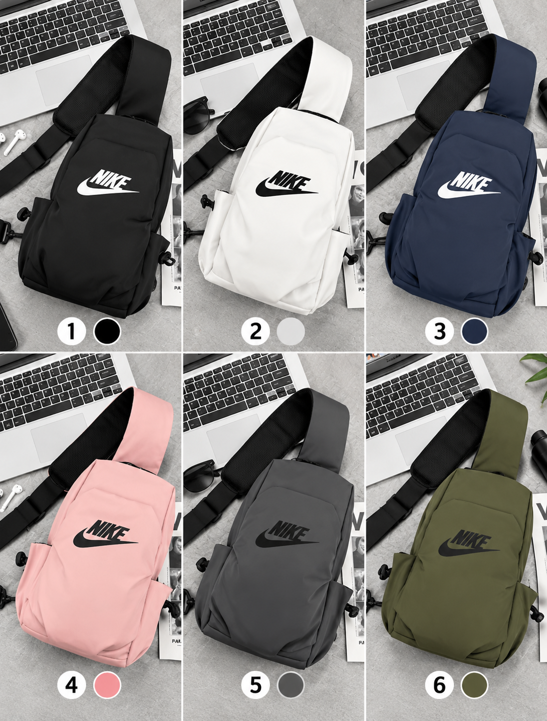 Crossbody Sling Bag | Unisex Adjustable Shoulder Chest Backpack | 6 Colors