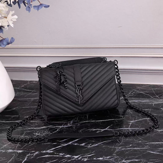 Midnight Chevron Chain Shoulder Bag