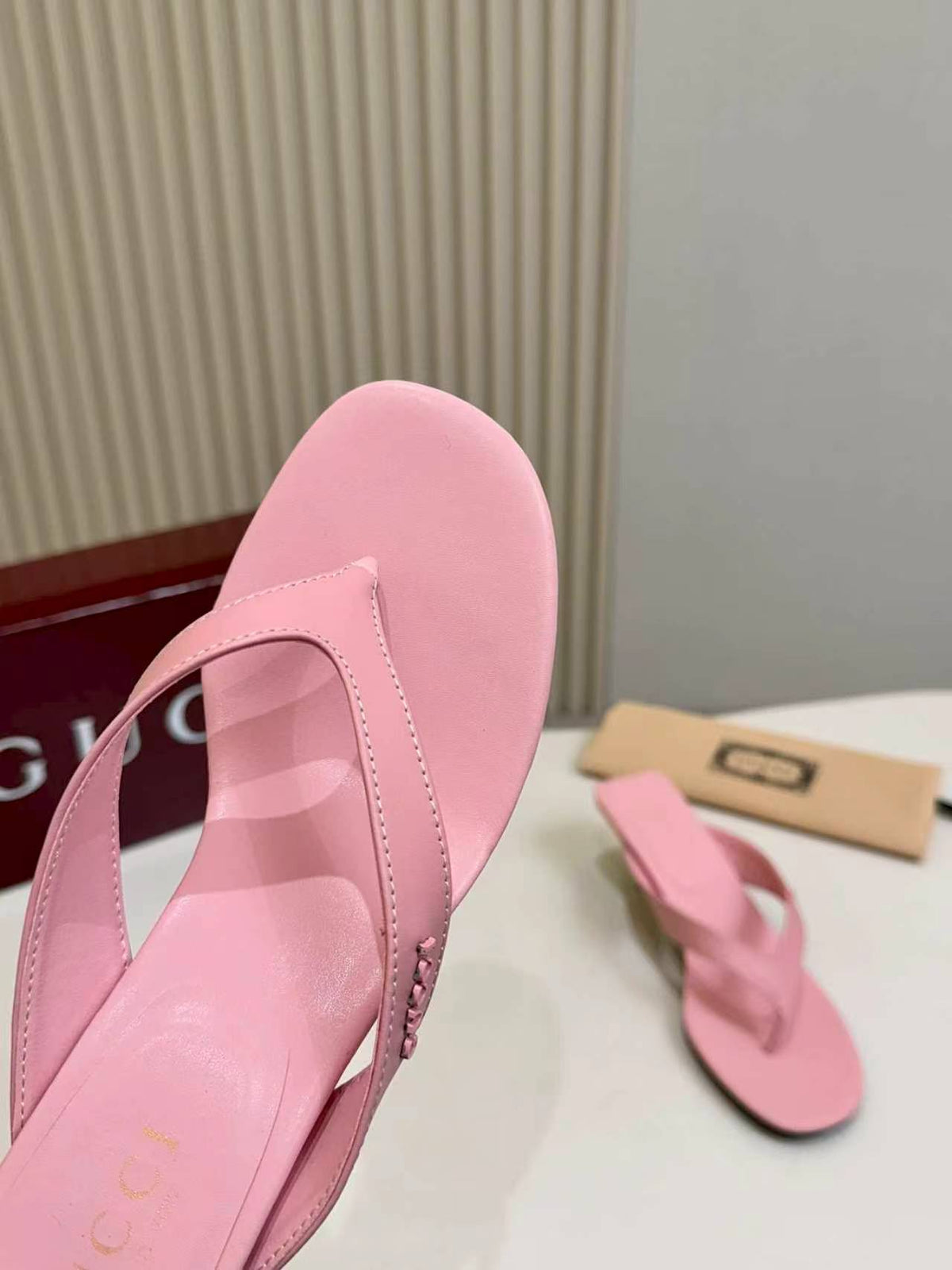 Thong Sandals with Kitten Heels