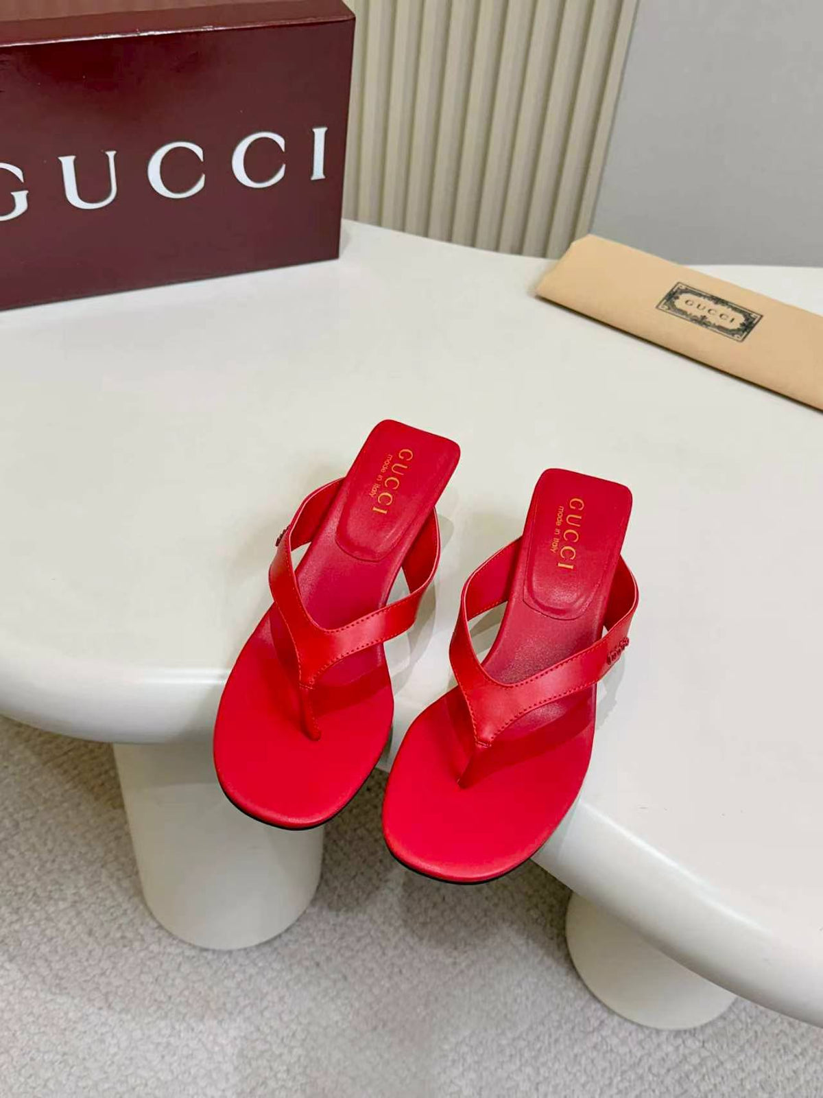 Thong Sandals with Kitten Heels