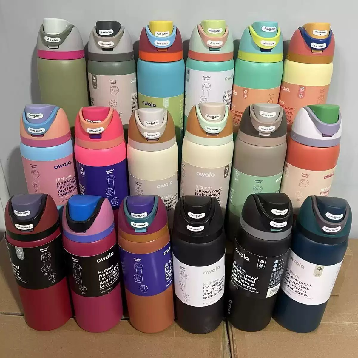 FreeSip Insulated Stainless Steel Water Bottles – 24oz & 32oz | Trendy Colors & Prints