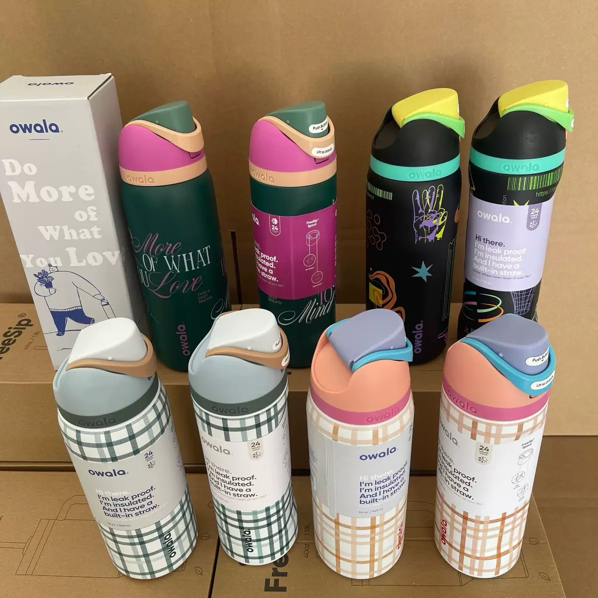 FreeSip Insulated Stainless Steel Water Bottles – 24oz & 32oz | Trendy Colors & Prints
