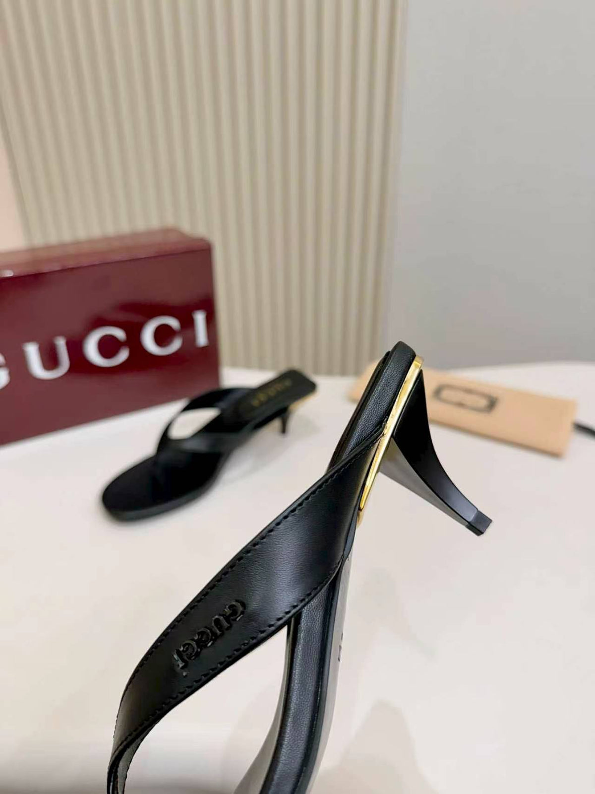 Thong Sandals with Kitten Heels