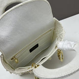 LADY D-LITE BAG White Embroidery with Macramé 24*20*11cm