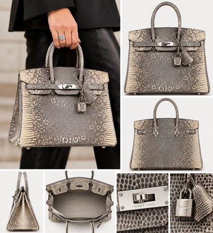 Ombre Lizard Embossed-Style 25 Handbag – Silver Hardware