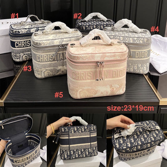 CD Makeup case 1:1 embroidery style Size: 23*19 cm