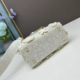 LADY D-LITE BAG White Embroidery with Macramé 24*20*11cm