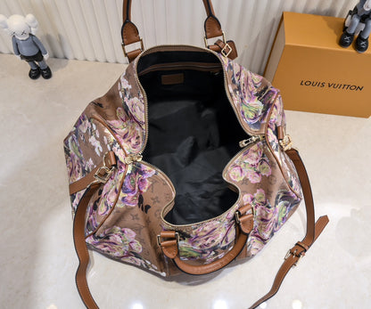 L * Keepall Bandouliere floral pattern of buttercups Duffle