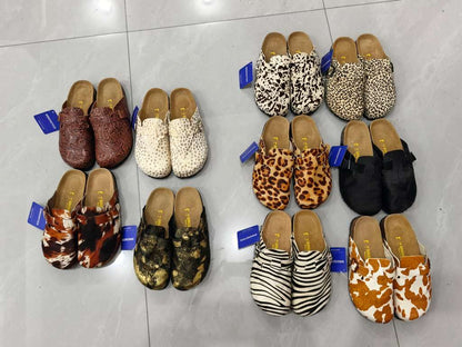 Classic Buckle Clog Mules – Solid Colors & Animal Prints