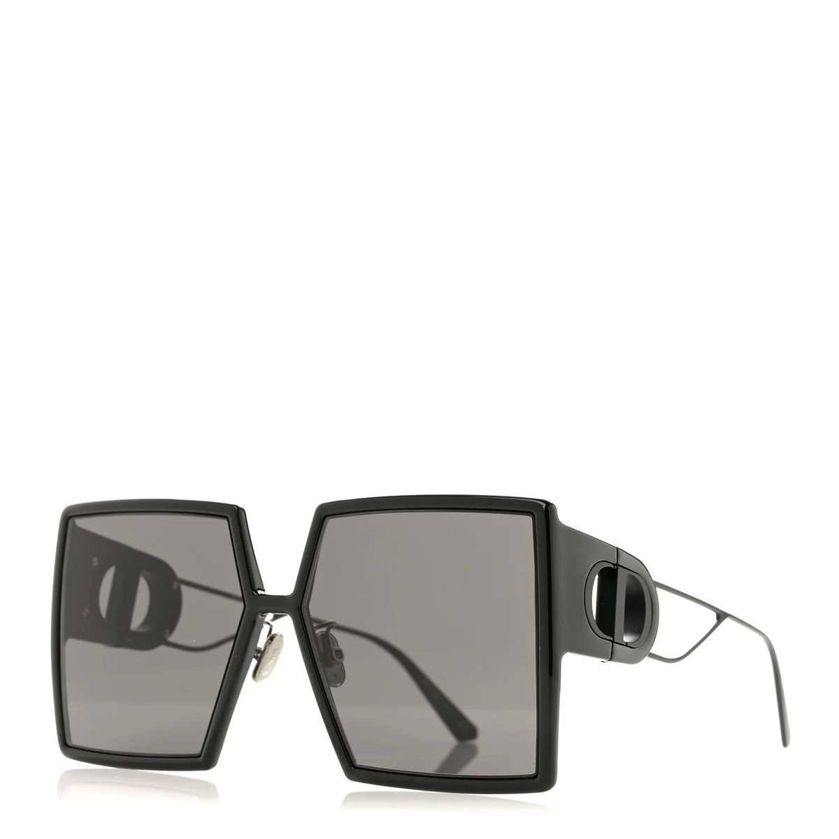 Oversized Geometric Square Sunglasses – Black Frame & Gray Lenses