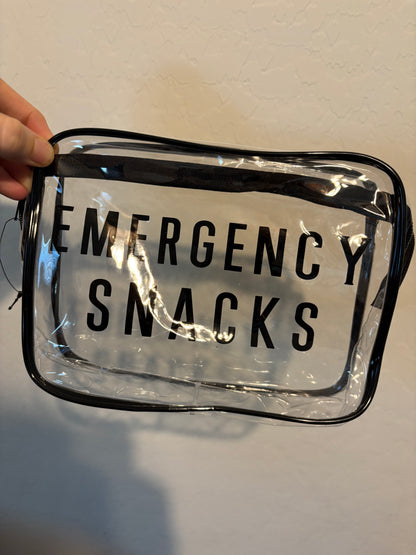 Clear Emergency Snacks Zipper Pouch