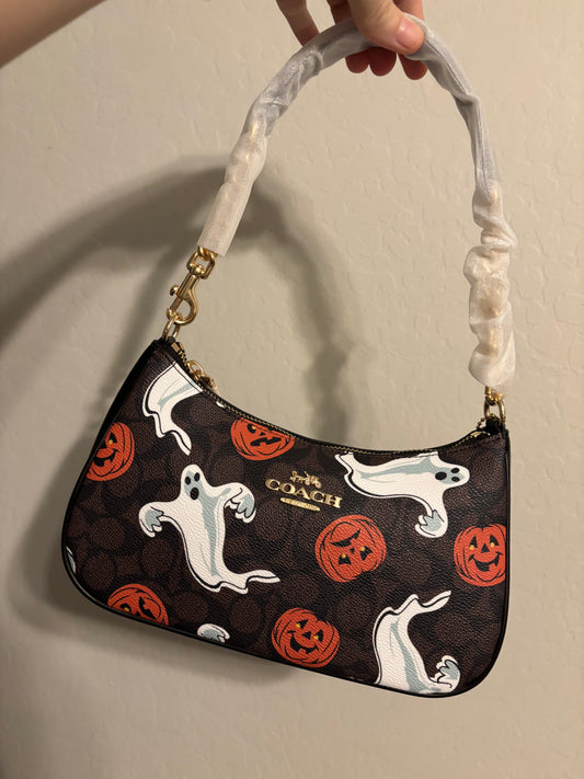 Halloween Ghost & Pumpkin Shoulder Bag