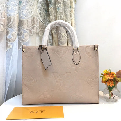 Embossed Monogram Structured Tote Bag- 4 colors