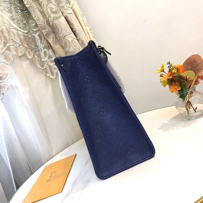 Embossed Monogram Structured Tote Bag- 4 colors
