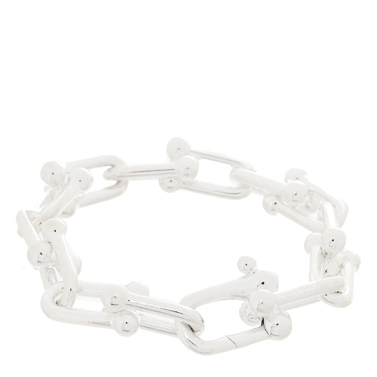 Polished Metal U-Link Chain Bracelet – Silver & Gold