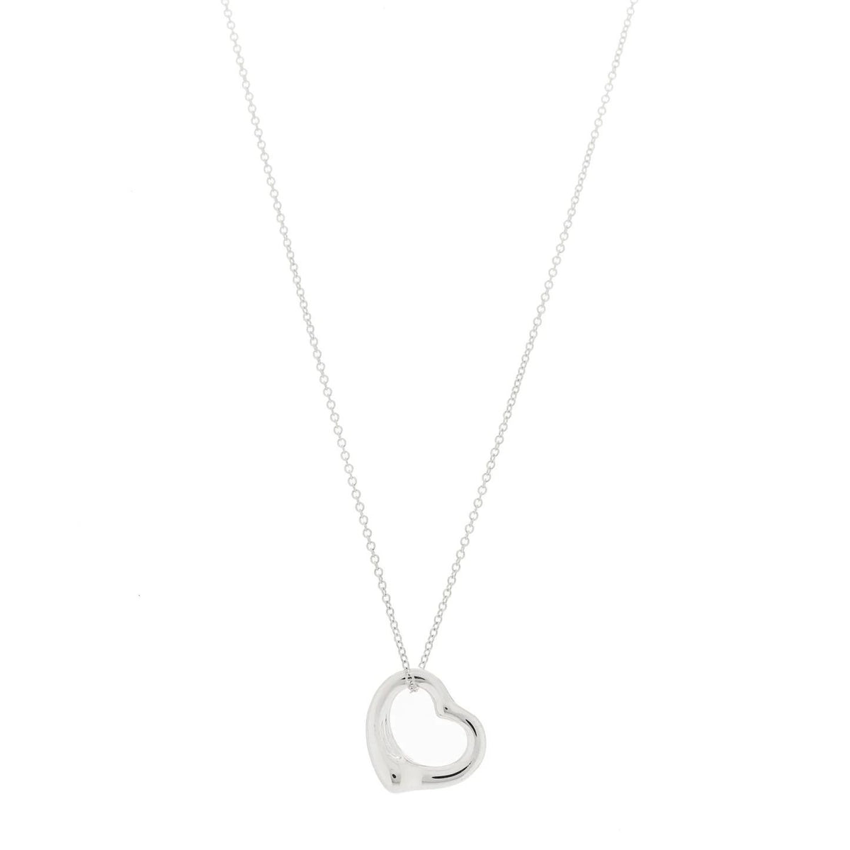 Open Heart Pendant Necklace – Silver