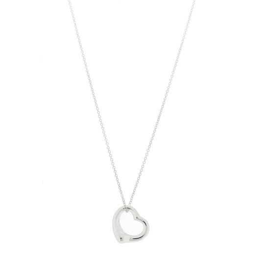 Open Heart Pendant Necklace – Silver