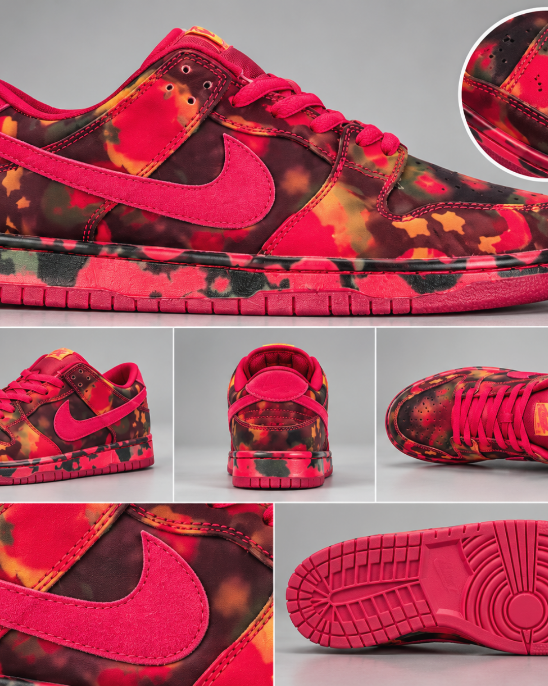 Low Style Red & Pink Camo Sneakers – Multicolor Streetwear Shoes
