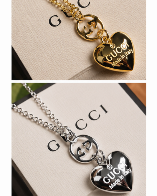 Heart Charm Pendant Necklace – Gold & Silver