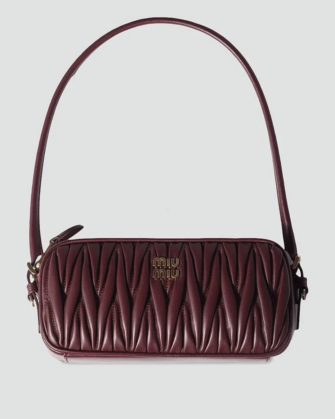 Quilted Leather Shoulder Bag – Burgundy Wine
