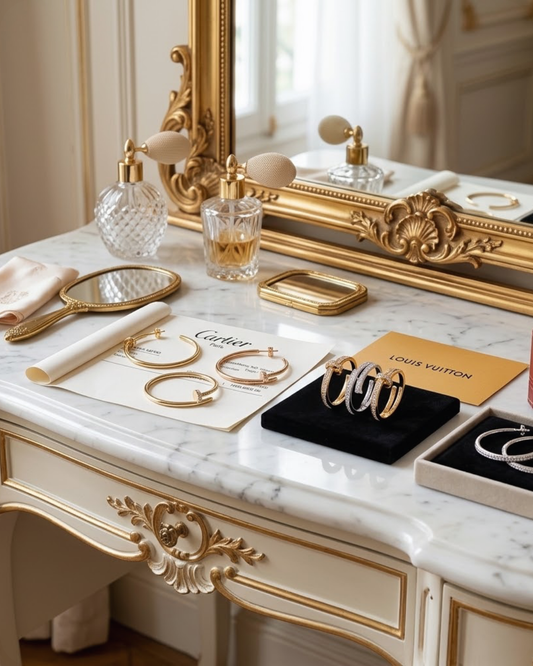 Sparkling Double-Curve Statement Earrings – Gold, Silver & Rose Gold