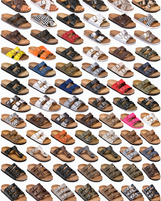 Classic Double-Buckle Comfort Slide Sandals – Multiple Colors