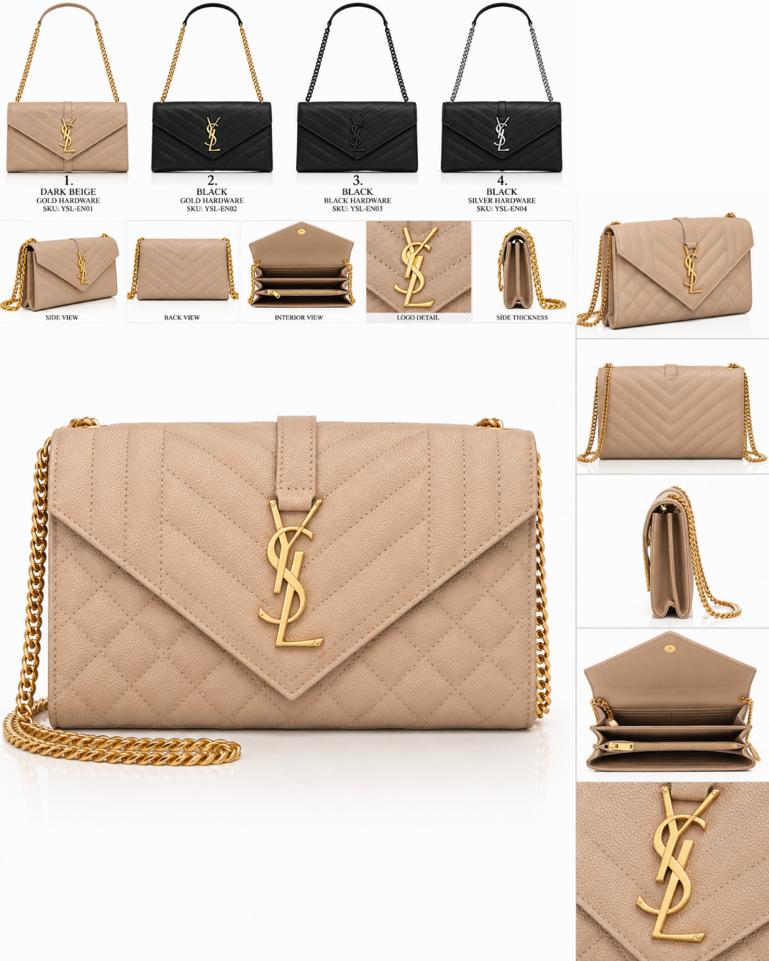 Small Quilted Envelope Chain Shoulder Bag
