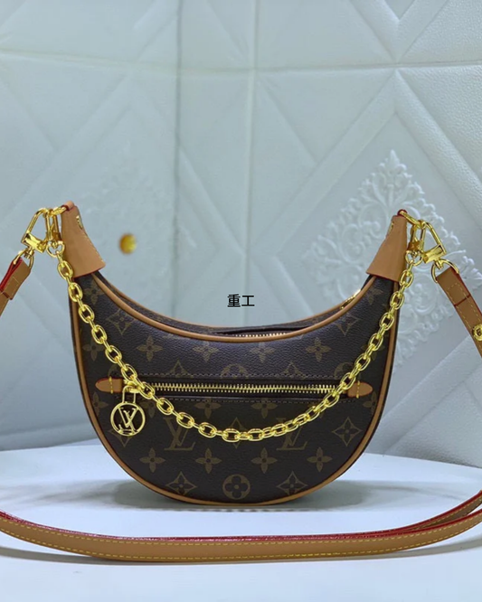 Monogram Crescent Chain Shoulder Bag
