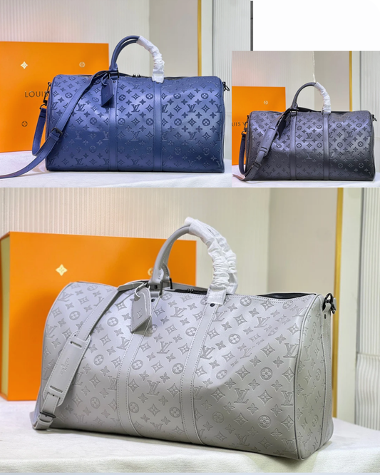 Embossed Monogram Weekender Duffel Bag – Multiple Colors
