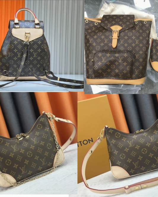 Classic Brown Monogram Handbag Collection – Backpack & Shoulder Bag Styles