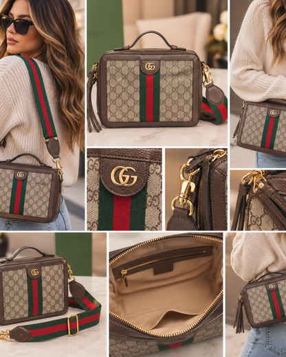 Beige Monogram Crossbody Bag