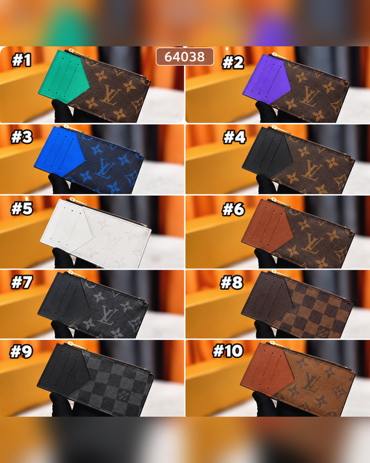 Monogram Zip Card Holder Wallet