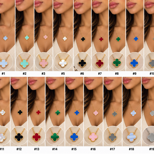 Four-Leaf Clover Pendant Necklace – Multiple Colors