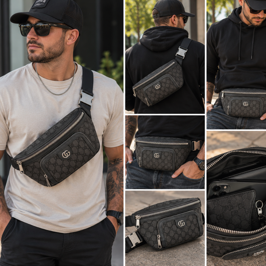 Unisex Signature Monogram Crossbody Belt Bag