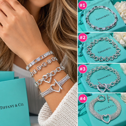Silver Heart & Chain Statement Bracelets